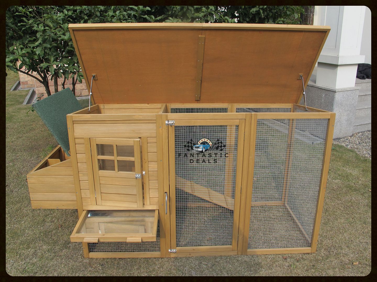 CHICKEN COOP HEN HOUSE POULTRY ARK RABBIT HUTCH RUN NEW LARGE DUCK